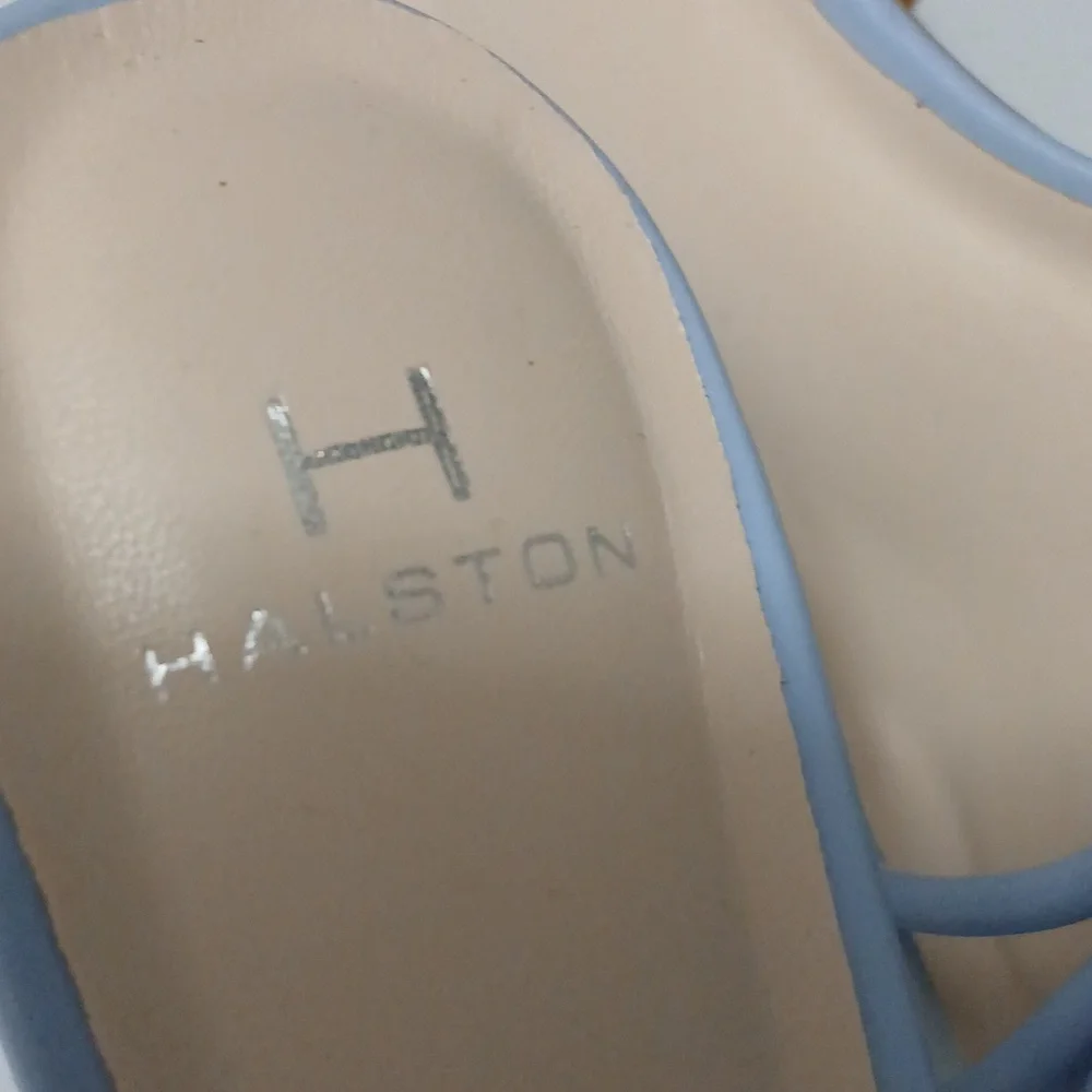 H by Halston Light Blue Strappy Square-Toe Sandals